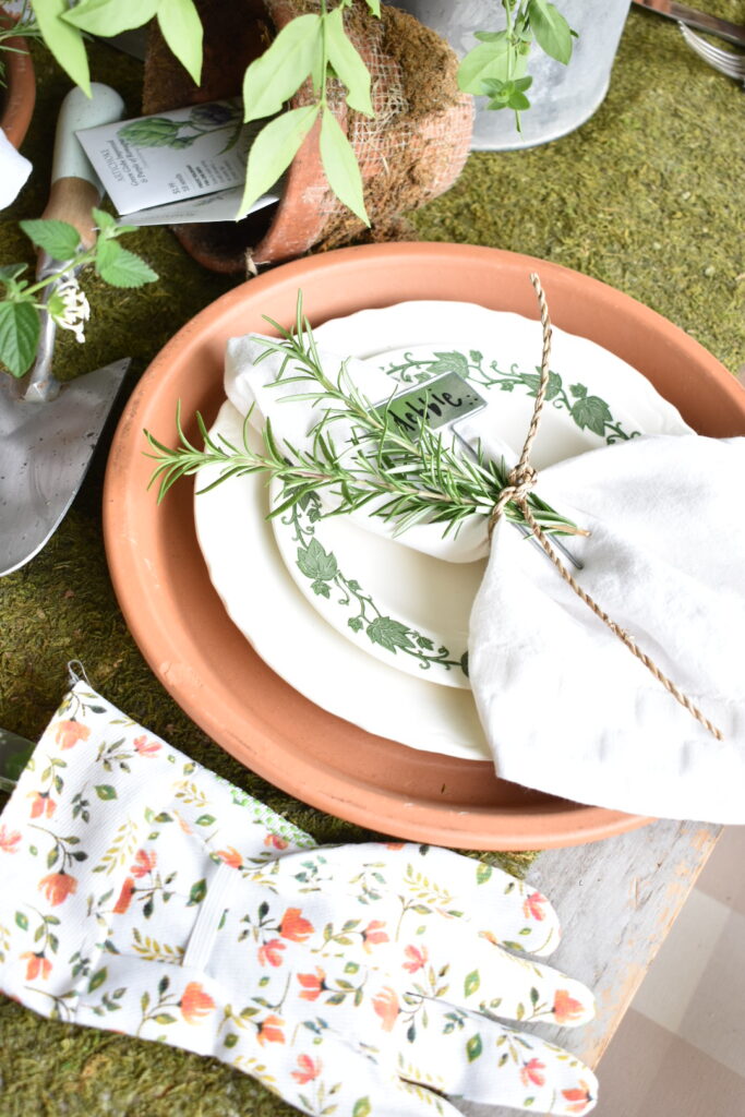 garden inspired place setting