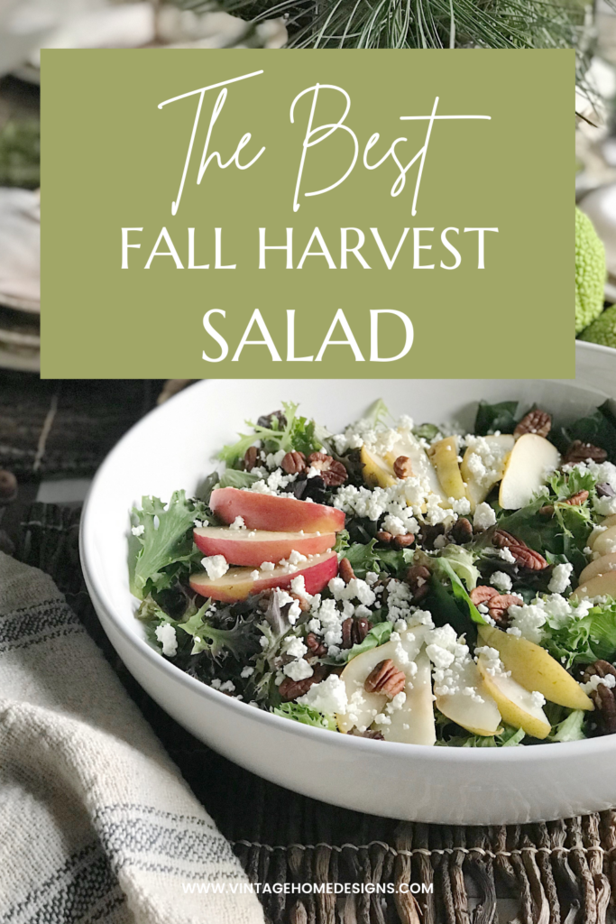 pinterest graphic for the best fall harvest salad